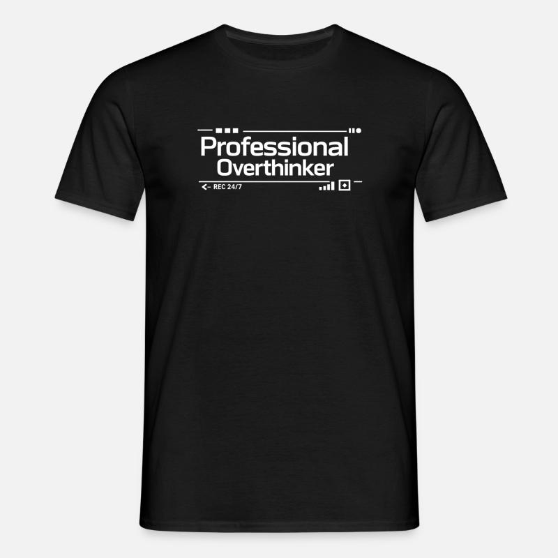 PROFESSIONAL OVERTHINKER Nerd - Men's T-Shirt - black