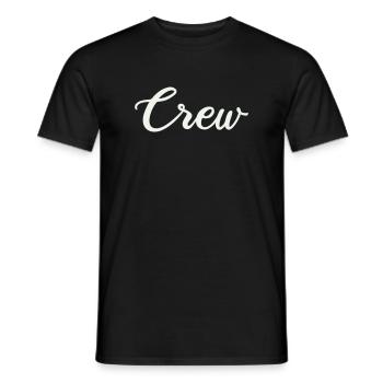 Crew Schriftzug  - Männer T-Shirt - Schwarz - Vorne - AI Model Male 178 light (178cm)