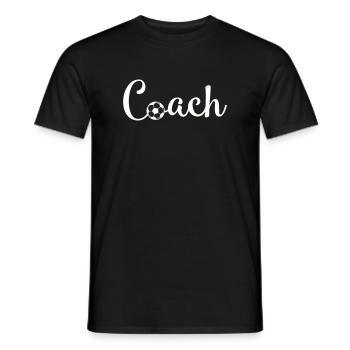 Coach Football Font Logo - Men's T-Shirt - black - Front - AI Model Male 178 light (178cm)