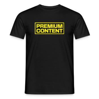 PREMIUM CONTENT LOGO - Männer T-Shirt - Schwarz - Vorne - AI Model Male 178 light (178cm)