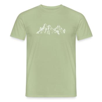 White Mountain Silhouette - Men's T-Shirt - sage - Front - AI Model Male 178 light (178cm)