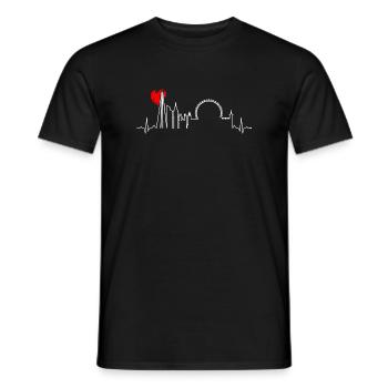 Urban Skyline Heartbeat - Men's T-Shirt - black - Front - AI Model Male 178 light (178cm)