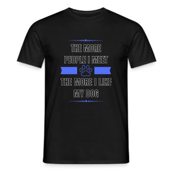 J’aime mon chien, bleu - T-shirt homme - noir - Devant - AI Model Male 178 light (178cm)