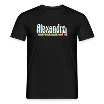 Alexandra t-shirt rétro vintage t-shirt cadeau - T-shirt homme - noir - Devant - AI Model Male 178 light (178cm)