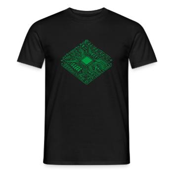 Anatomische CPU & Platine - Coole Informatiker - Männer T-Shirt - Schwarz - Vorne - AI Model Male 178 light (178cm)
