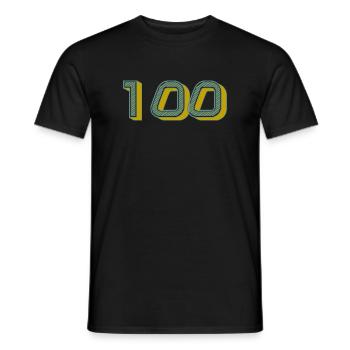 100. 100 JAHRE. 100-JÄHRIGES JUBILÄUM. GEBURTSTAG 100 - Männer T-Shirt - Schwarz - Vorne - AI Model Male 178 light (178cm)
