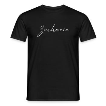 Zacharie Name T-Shirt Gift for Men - Men's T-Shirt - black - Front - AI Model Male 178 light (178cm)