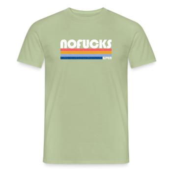 Conception de t-shirt rétro dégradé arc-en-ciel - T-shirt homme - vert sauge - Devant - AI Model Male 178 light (178cm)