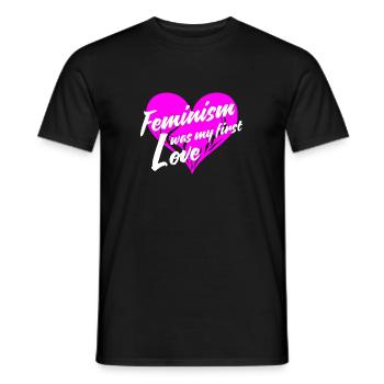 feminism was my first love - Men's T-Shirt - black - Front - AI Model Male 178 light (178cm)