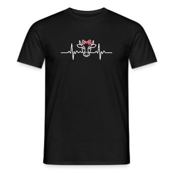 Cow heartbeat - Men's T-Shirt - black - Front - AI Model Male 178 light (178cm)
