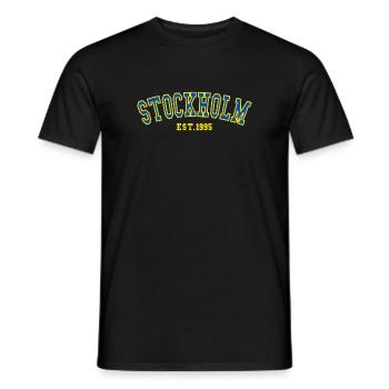 Stockholm Est.1995 - Männer T-Shirt - Schwarz - Vorne - AI Model Male 178 light (178cm)