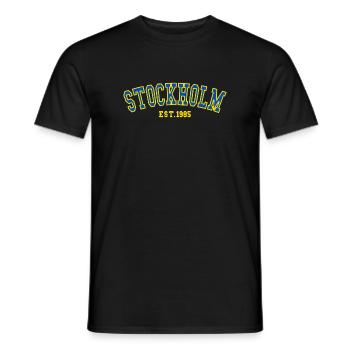 Stockholm Est.1985 - Men's T-Shirt - black - Front - AI Model Male 178 light (178cm)