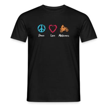 Frieden Liebe Motocross - Männer T-Shirt - Schwarz - Vorne - AI Model Male 178 light (178cm)