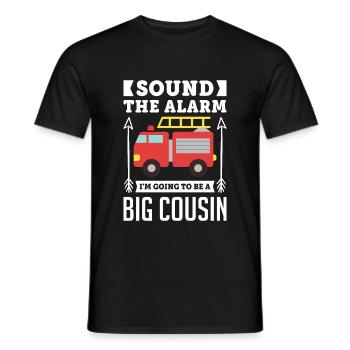 Sound The Alarm I'm Going To Be A Big Cousin - Männer T-Shirt - Schwarz - Vorne - AI Model Male 178 light (178cm)