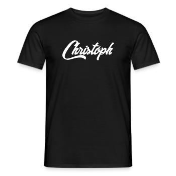 Calligraphic lettering with elegant flair - Men's T-Shirt - black - Front - AI Model Male 178 light (178cm)