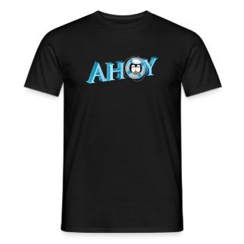 englischer Seemannsgruß Ahoy mit Pinguin Seemann - Männer T-Shirt - Schwarz - Vorne - AI Model Male 178 light (178cm)