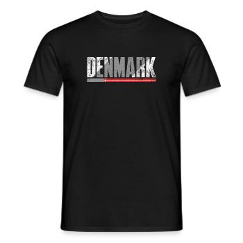 Denmark Distressed Typography - Men's T-Shirt - black - Front - AI Model Male 178 light (178cm)