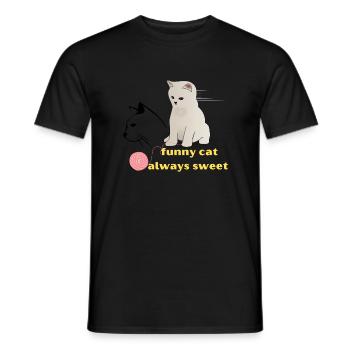 lustige Katze aller Zeiten - Männer T-Shirt - Schwarz - Vorne - AI Model Male 178 light (178cm)
