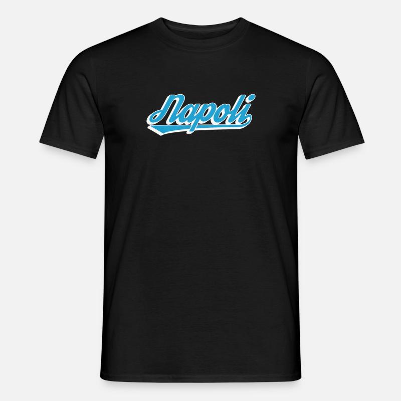 Napoli Retro Script Blau - Männer T-Shirt - Schwarz