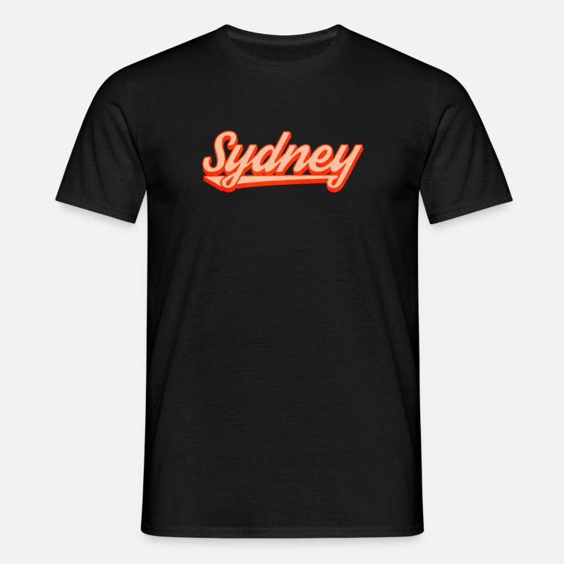 Sydney Retro Script Logo - Männer T-Shirt - Schwarz