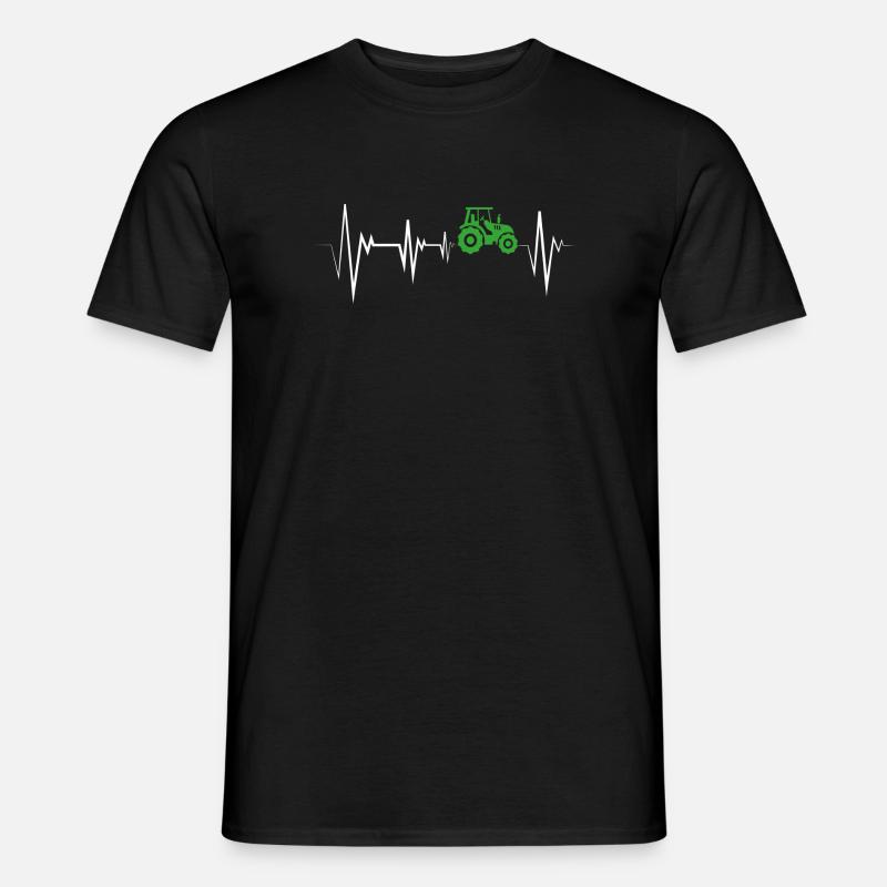 Herzschlag Traktor Bauer - Männer T-Shirt - Schwarz