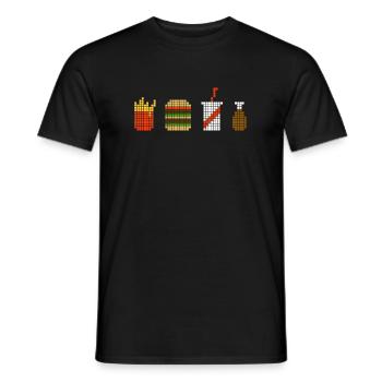 Pixel Fastfood - Männer T-Shirt - Schwarz - Vorne - AI Model Male 178 light (178cm)