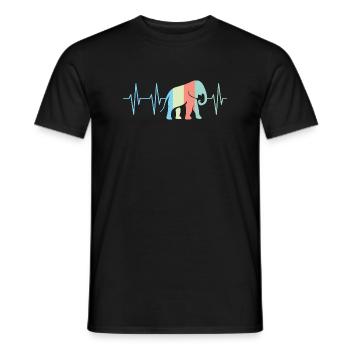 bunte Farben Elefant Elefanten Herzschlag Symbol - Männer T-Shirt - Schwarz - Vorne - AI Model Male 178 light (178cm)