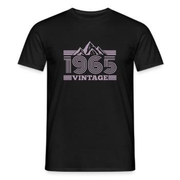 Geburtstag Jahrgang 1965 Retro Wandern - Männer T-Shirt - Schwarz - Vorne - AI Model Male 178 light (178cm)