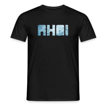 Ahoy, navire, ancre, vacances, mer, maritime, mer du Nord, frais - T-shirt homme - noir - Devant - AI Model Male 178 light (178cm)