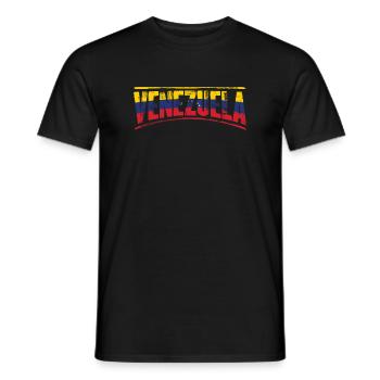 Venezuela in Tricolor Font - Men's T-Shirt - black - Front - AI Model Male 178 light (178cm)