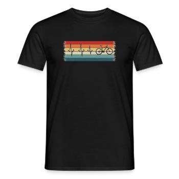 Retro Cycling Heartbeat Cycling MTB - Men's T-Shirt - black - Front - AI Model Male 178 light (178cm)