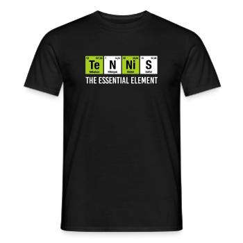 Tennis: Wesentliches Element: Lustige Chemie. - Männer T-Shirt - Schwarz - Vorne - AI Model Male 178 light (178cm)