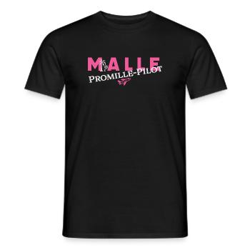 MALLE Promille-Pilot - Männer T-Shirt - Schwarz - Vorne - AI Model Male 178 light (178cm)