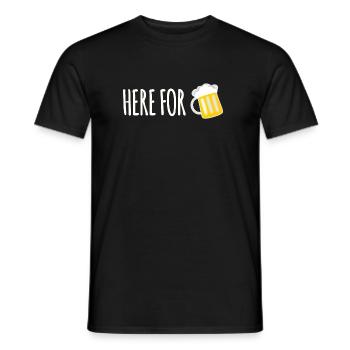 Here For Beer - Men's T-Shirt - black - Front - AI Model Male 178 light (178cm)