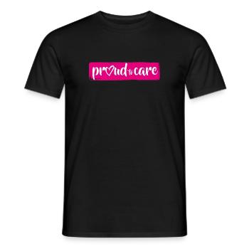 Pour les fières professionnelles infirmières: fier de soigner le logo - T-shirt homme - noir - Devant - AI Model Male 178 light (178cm)