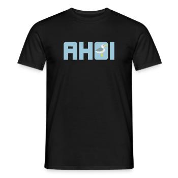 Ahoi Möwe hellblau Küste maritim Meer Schiff Hanse - Männer T-Shirt - Schwarz - Vorne - AI Model Male 178 light (178cm)