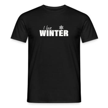 I LOVE WINTER - Männer T-Shirt - Schwarz - Vorne - AI Model Male 178 light (178cm)