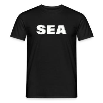 SEA - Men's T-Shirt - black - Front - AI Model Male 178 light (178cm)