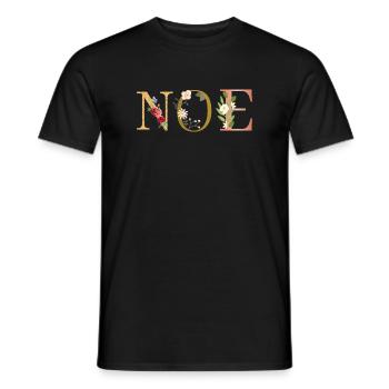 NOE Name Art With Flowers Embroidered - Men's T-Shirt - black - Front - AI Model Male 178 light (178cm)