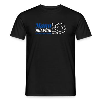Mann mit Plan - Konstruktör, Konstrukteur - Männer T-Shirt - Schwarz - Vorne - AI Model Male 178 light (178cm)