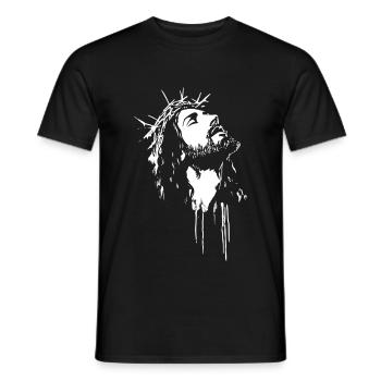 Jesus Christ Religious Christian - Men's T-Shirt - black - Front - AI Model Male 178 light (178cm)