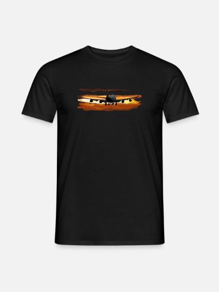 Passagierflugzeug - Männer T-Shirt - Schwarz
