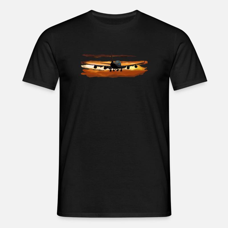 Passagierflugzeug - Männer T-Shirt - Schwarz