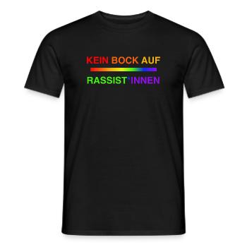 Not in the mood for racists Rainbow - Men's T-Shirt - black - Front - AI Model Male 178 light (178cm)