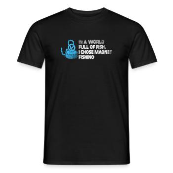 Neodymium Magnet Fishing Magnetic Fisher - Men's T-Shirt - black - Front - AI Model Male 178 light (178cm)
