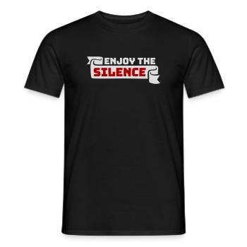 Enjoy The Silence Spruch Ruhe Stille Introvertiert - Männer T-Shirt - Schwarz - Vorne - AI Model Male 178 light (178cm)