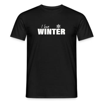 I LOVE WINTER - Männer T-Shirt - Schwarz - Vorne - AI Model Male 178 light (178cm)