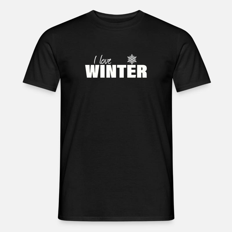 I LOVE WINTER - Männer T-Shirt - Schwarz