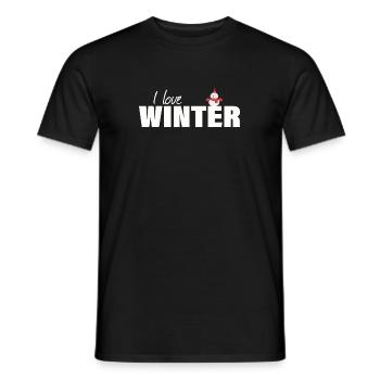 I LOVE WINTER - Männer T-Shirt - Schwarz - Vorne - AI Model Male 178 light (178cm)