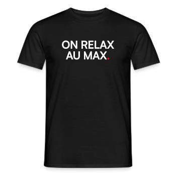 RELAX TO THE MAX. | Vacation Mode - Men's T-Shirt - black - Front - AI Model Male 178 light (178cm)